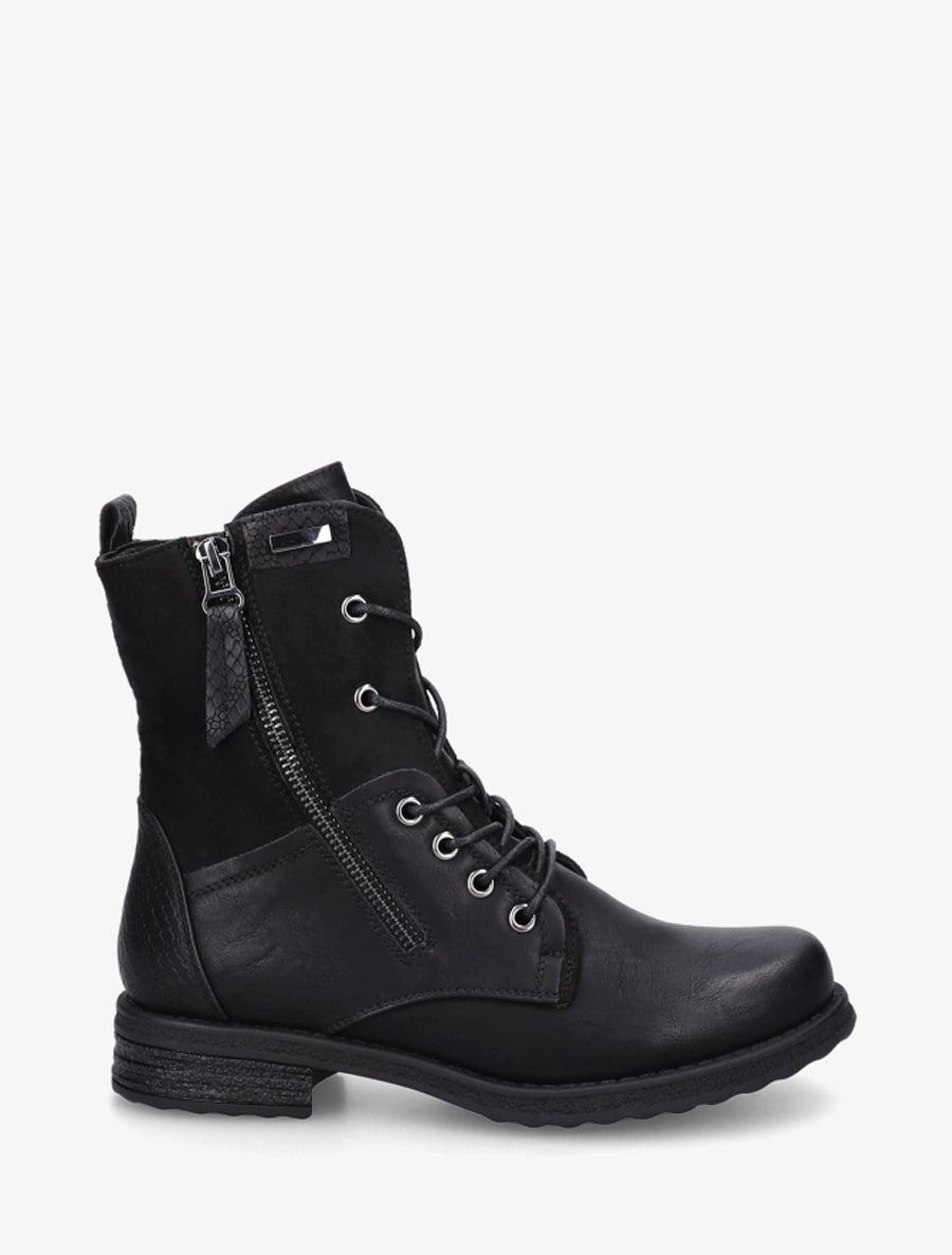 Gefütterte Stiefeletten in Python-Optik