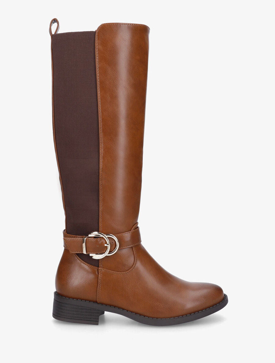 Stiefel mit Blockabsatz und Riemen