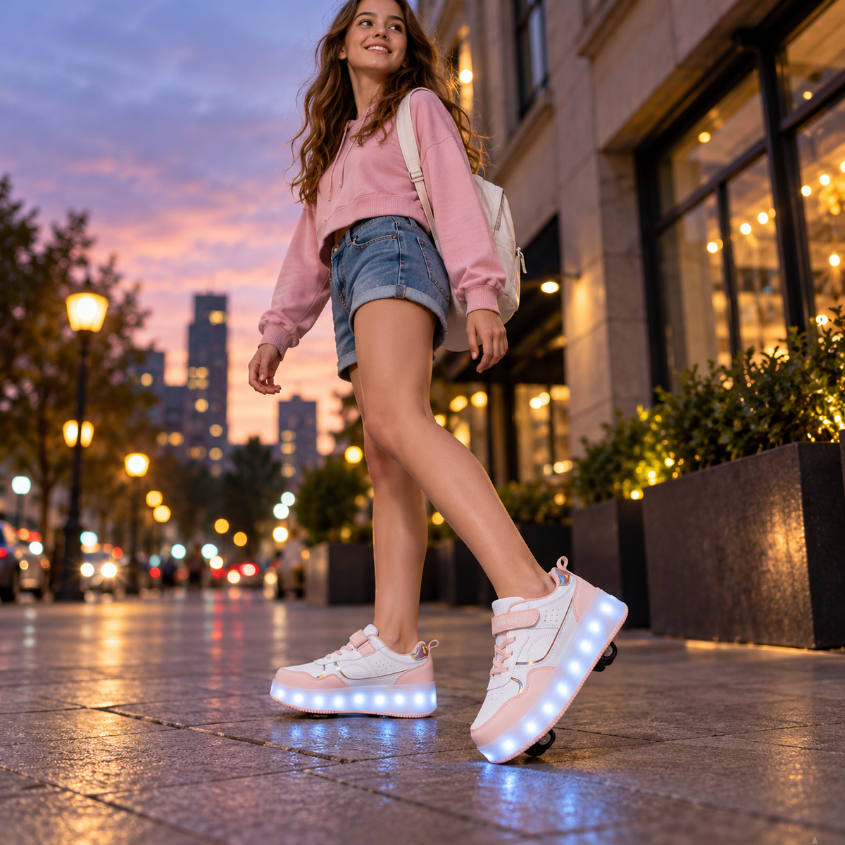 Orthopädische Kinderschuhe mit LED & Rollenfunktion – LuminoStep Skates