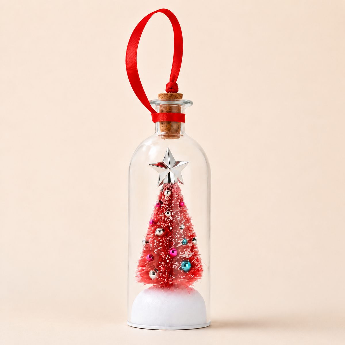 Aufnehmbare Weihnachtsbotschaft-in-einer-Flasche Ornament mit Sprachwiedergabe