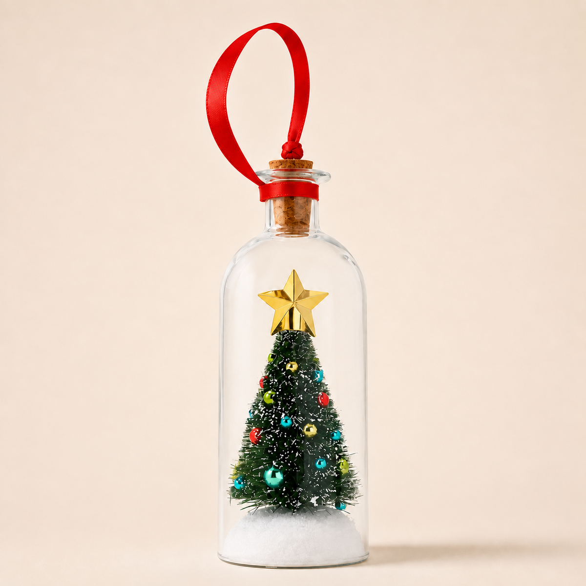 Aufnehmbare Weihnachtsbotschaft-in-einer-Flasche Ornament mit Sprachwiedergabe