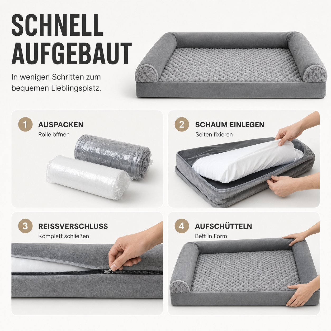 Nordspur | Slumberpaw Extra Großes Orthopädisches Hundebett