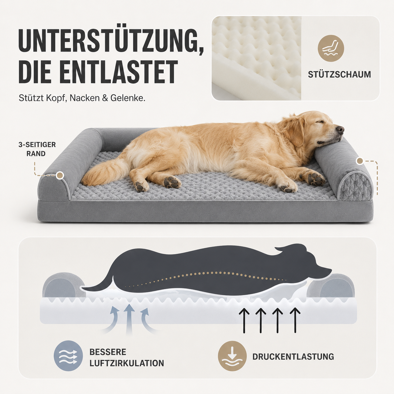 Nordspur | Slumberpaw Extra Großes Orthopädisches Hundebett