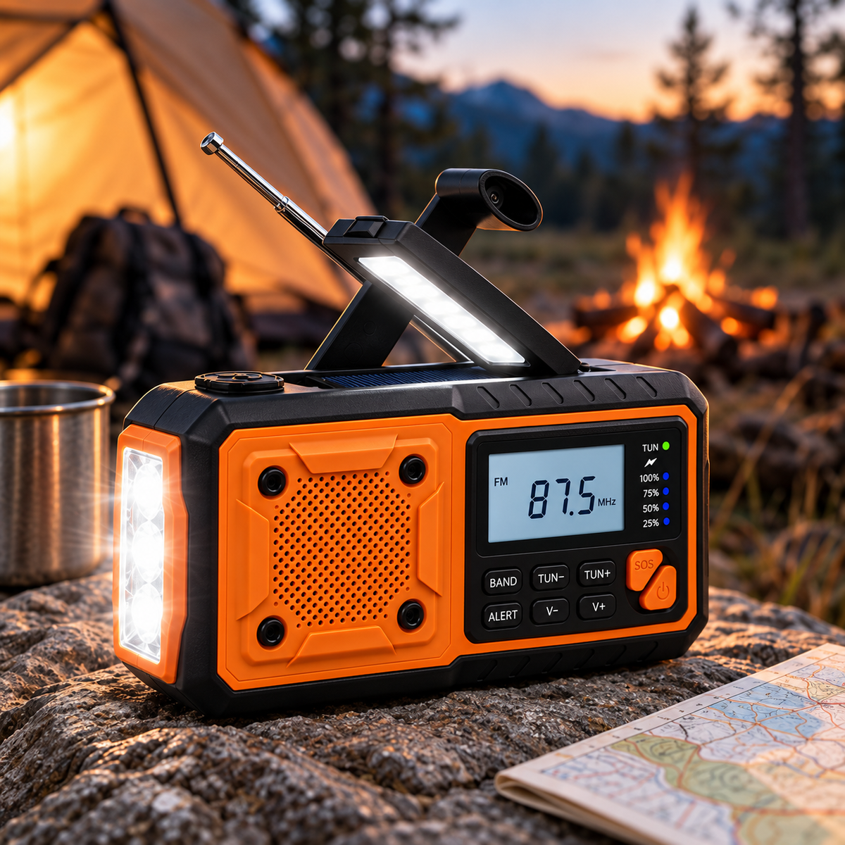 Nordspur | Solavox Tragbares Notfall-Kurbel-Radio