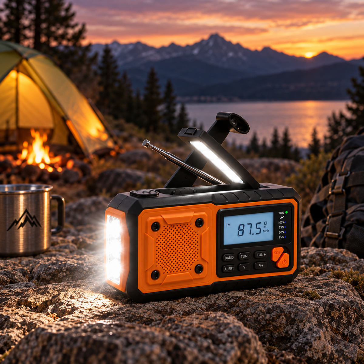Nordspur | Solavox Tragbares Notfall-Kurbel-Radio