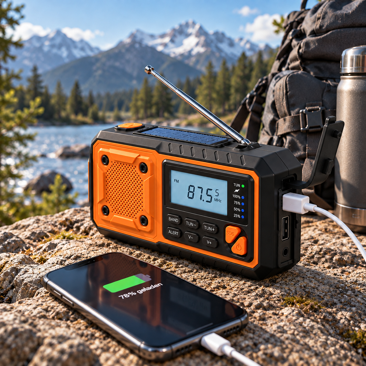 Nordspur | Solavox Tragbares Notfall-Kurbel-Radio
