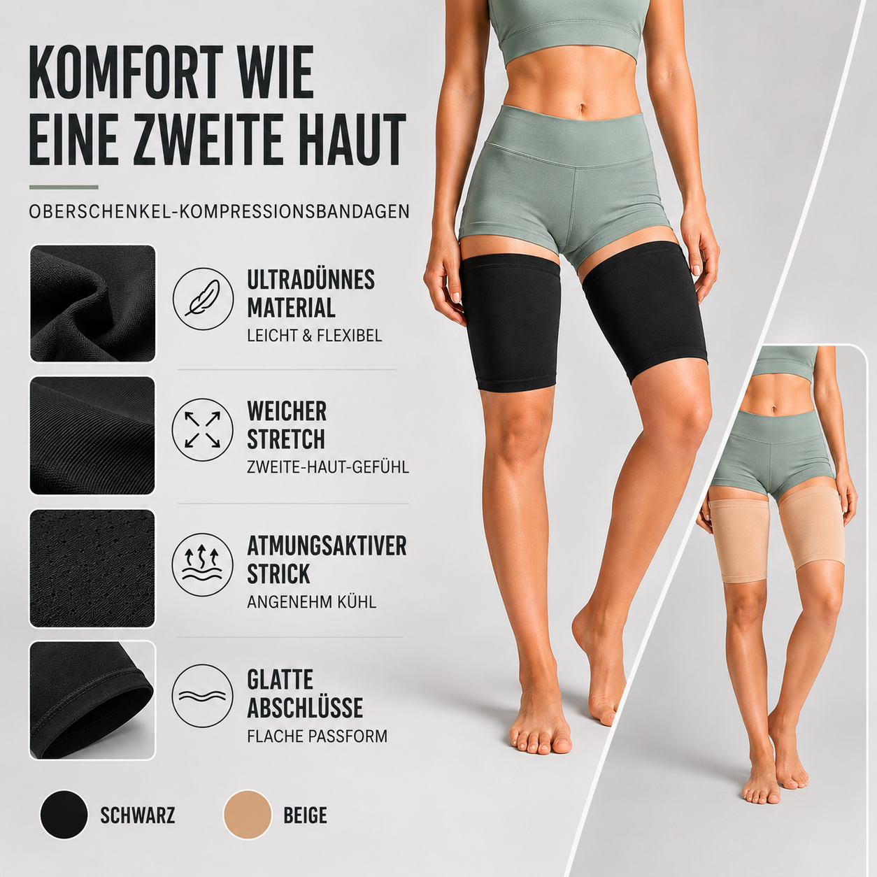 Nordspur | Thighraze Ultraflache Kompressions-Oberschenkelbinde