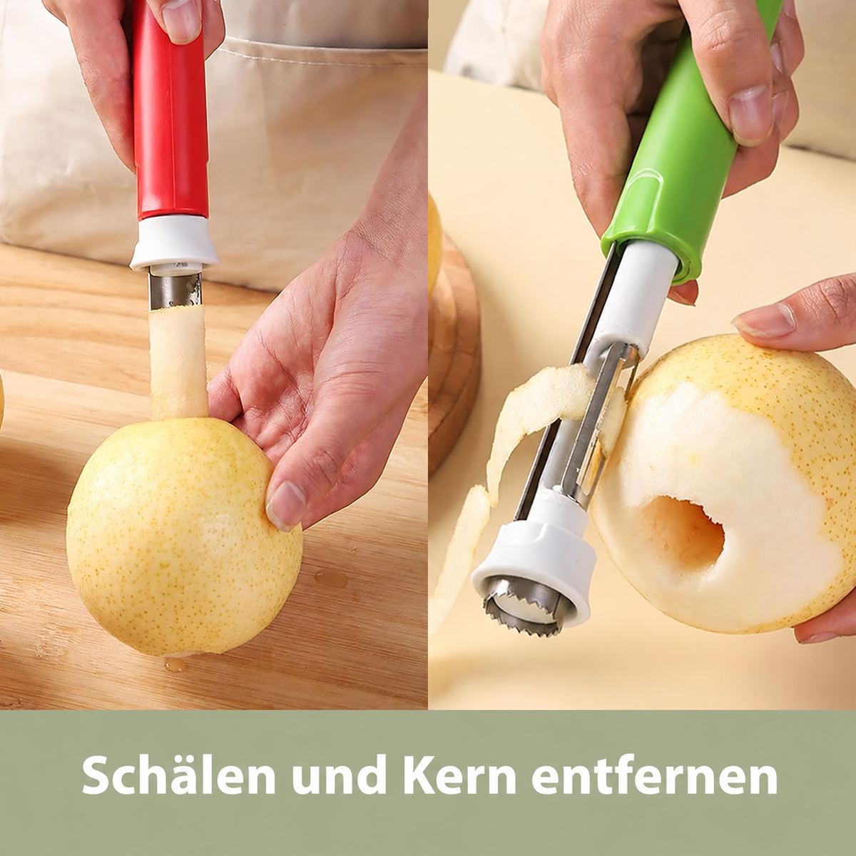 Nordspur | 2 in 1 Apfelentkerner und Schäler, Obstentferner-Werkzeug, Edelstahl Obst-Entkerner
