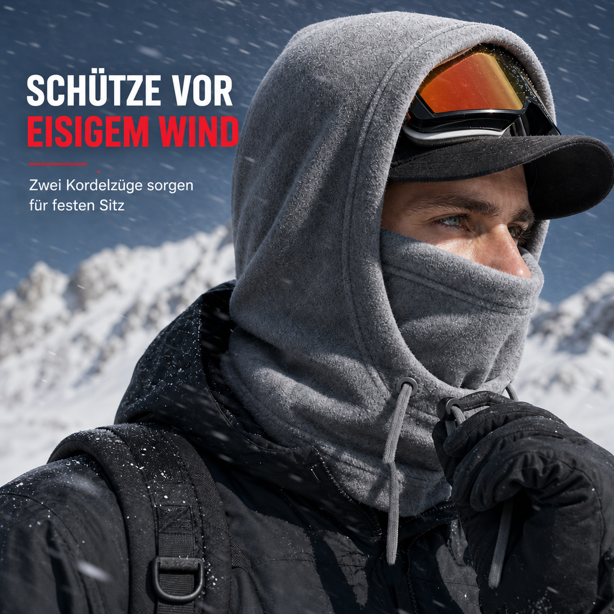 Nordspur | 3-in-1 Winter-Balaklava – winddicht, wärmend & verstellbar – perfekt für Skifahren, Radfahren und alle kalten Outdoor-Aktivitäten