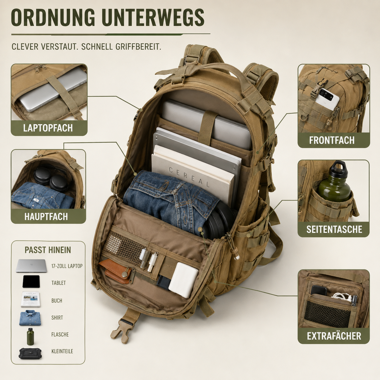 Nordspur | 40-Liter-Taktischer Rucksack