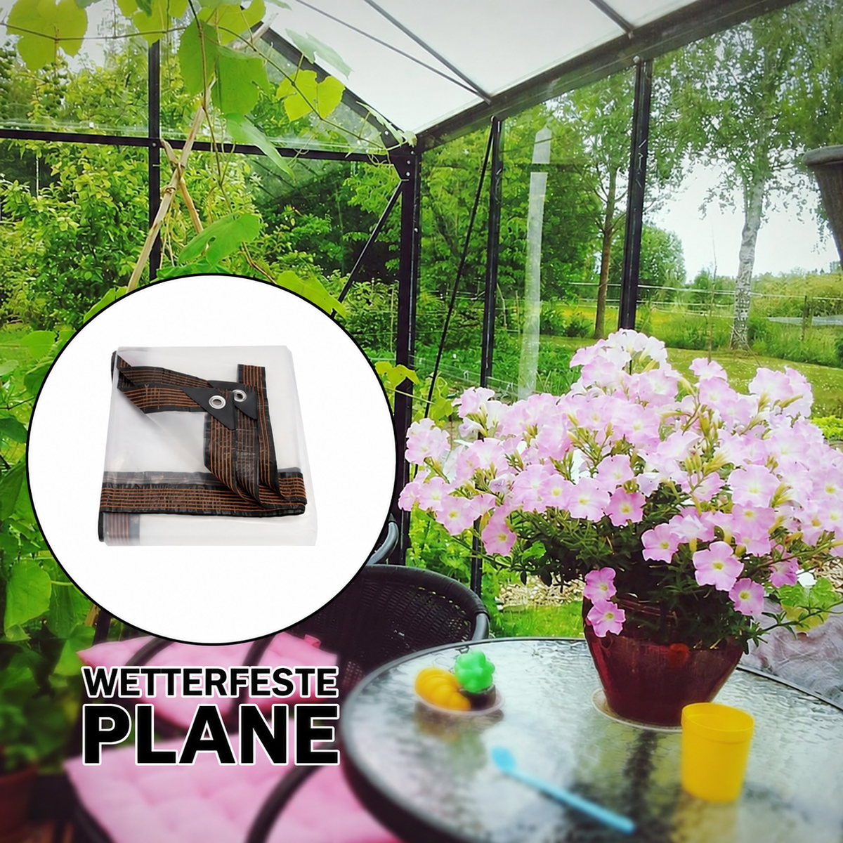 Nordspur | 7x10FT Heavy Duty wasserdichte PE Plane - regendichte Plane mit Metallösen, verstärkten Kanten und Befestigungen für Balkon, Gewächshaus, Pflanzenschutz und Außenlagerung