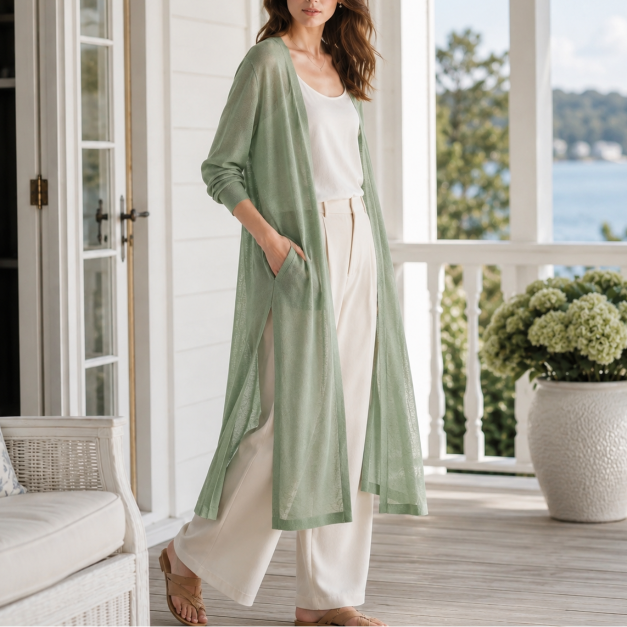 Nordspur | Aerisell Longline Offene Strickjacke