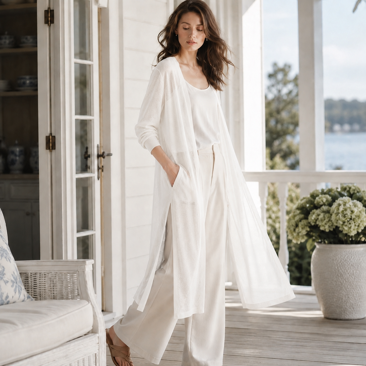 Nordspur | Aerisell Longline Offene Strickjacke