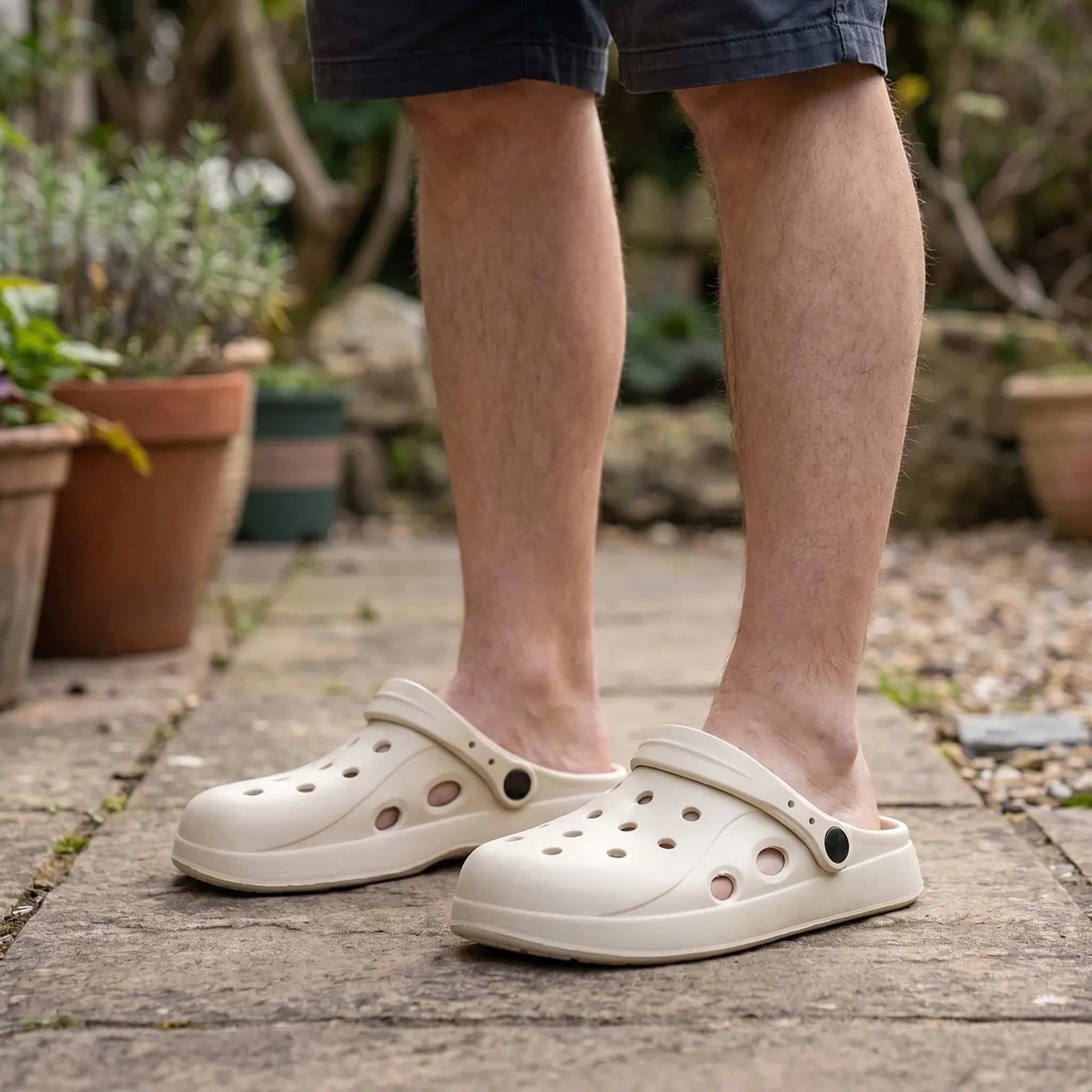 Gartenschlappen Slip-On atmungsaktiv breite Zehenbox rutschfest
