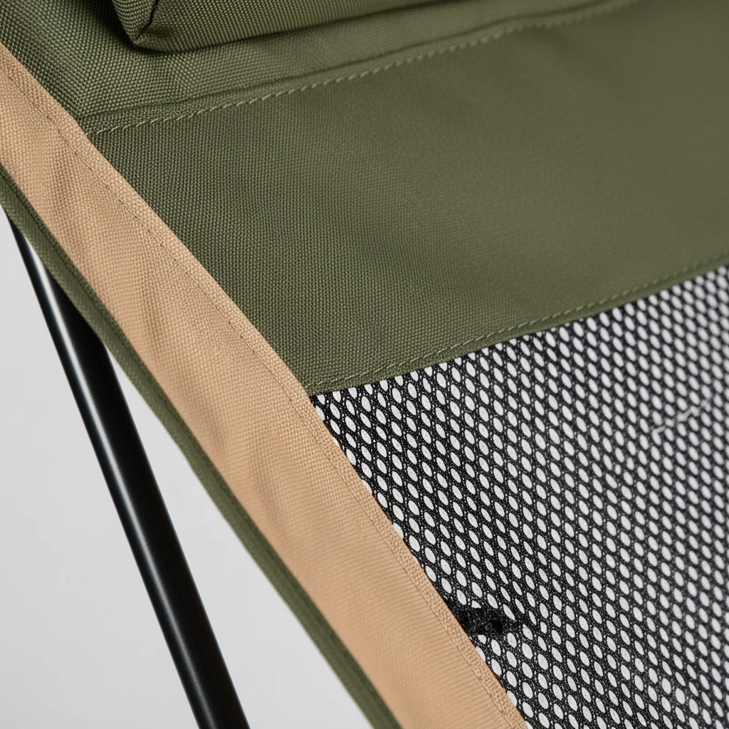 Ultraleichter Klappstuhl mit Hochlehne und atmungsaktivem Mesh-Panel