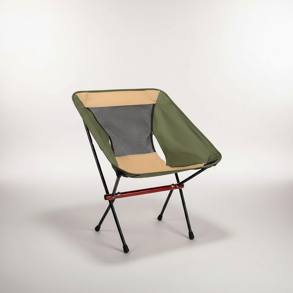 Ultraleichter Klappstuhl mit Hochlehne und atmungsaktivem Mesh-Panel