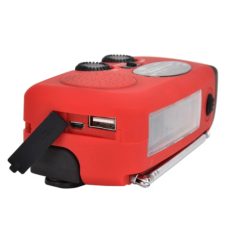 Notfallradio mit Handkurbel Solarpanel LED Taschenlampe SOS