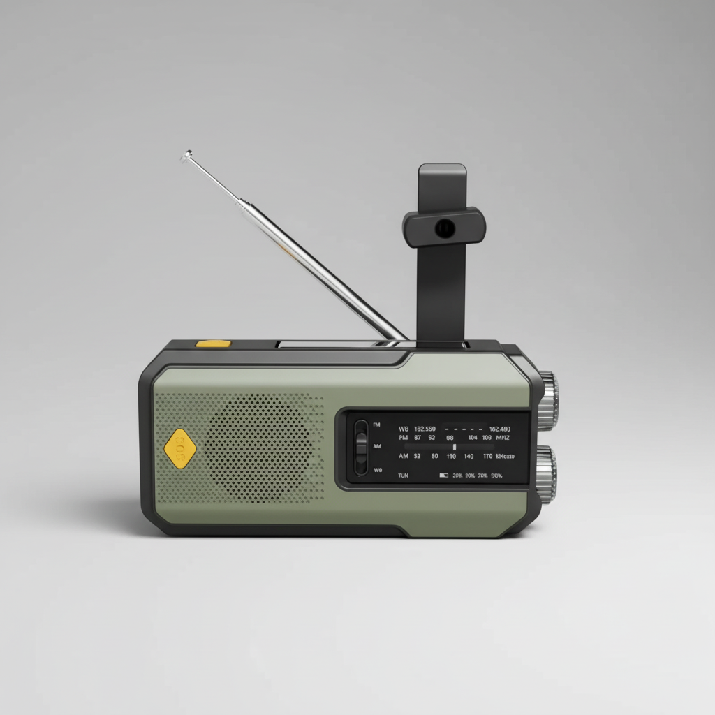 Notfallradio mit Solarladung Handkurbel und LED-Taschenlampe