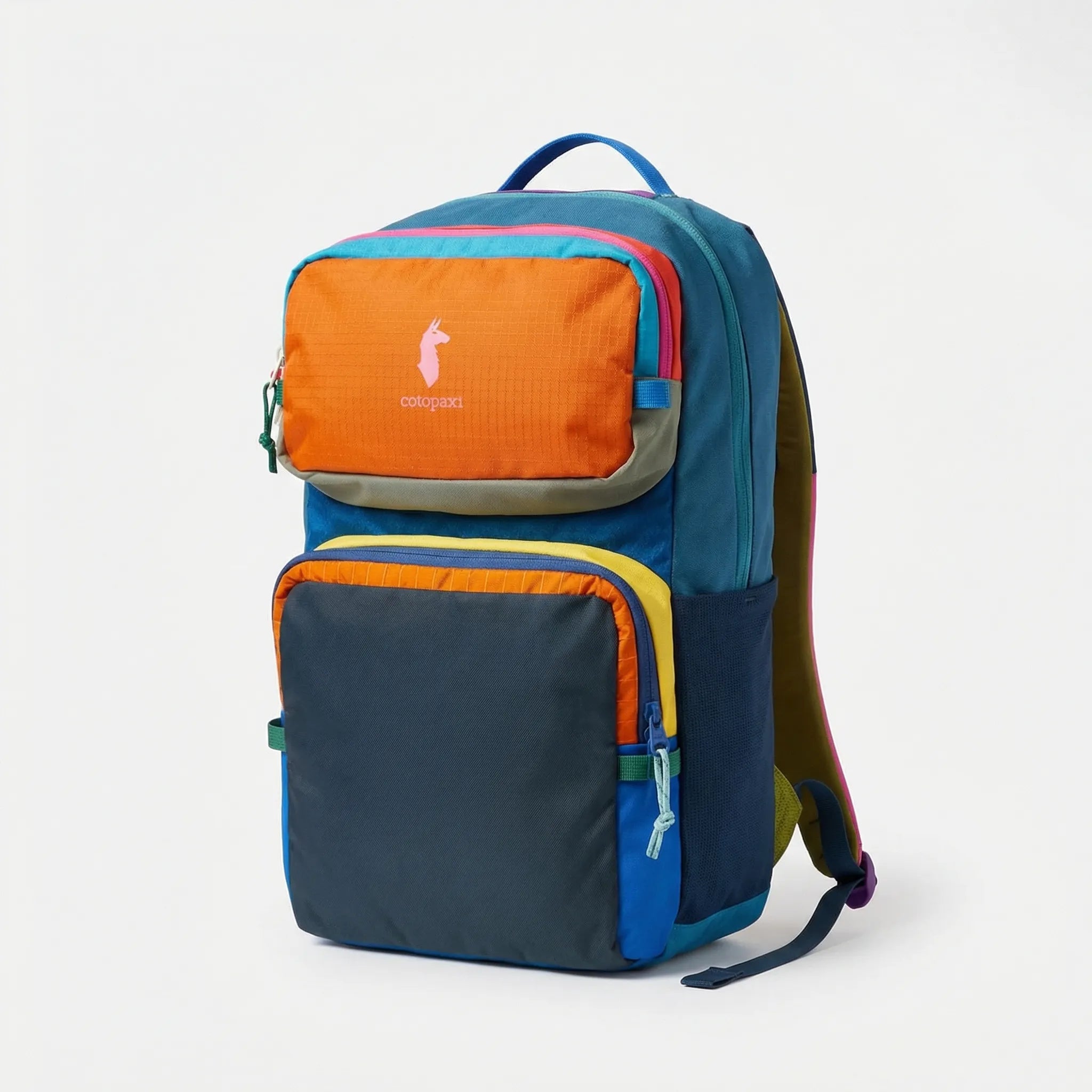 Farbblock-Rucksack leicht gepolsterte Träger mehrere Taschen