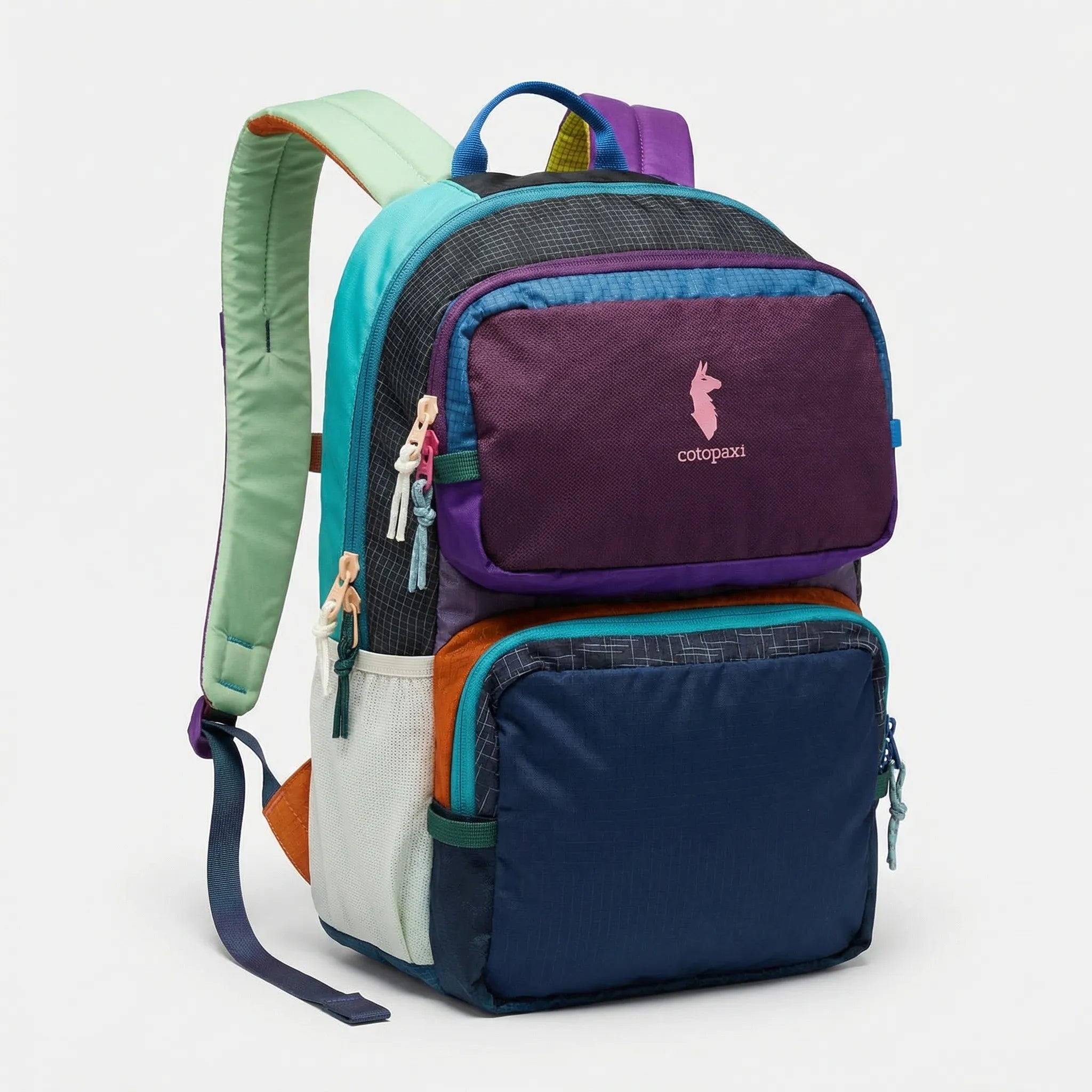 Farbblock-Rucksack leicht gepolsterte Träger mehrere Taschen
