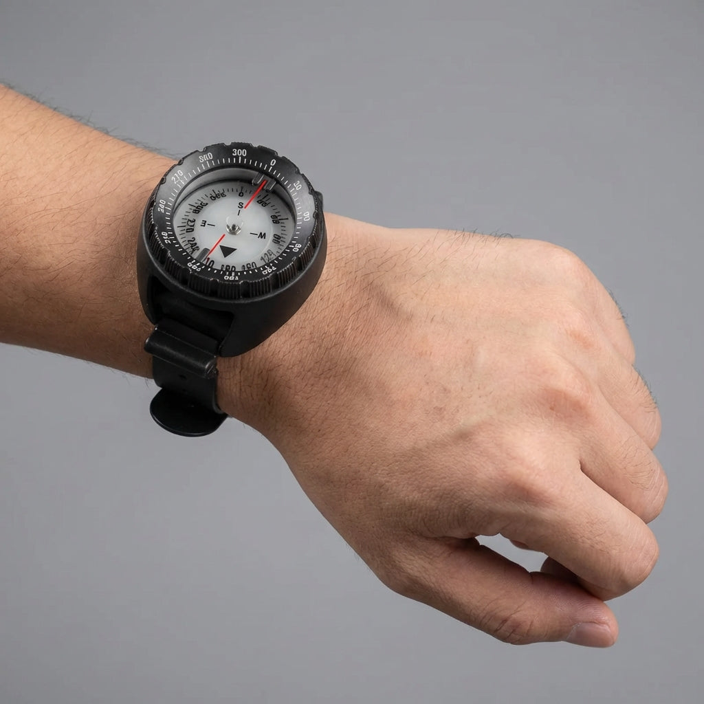 Armband-Tauchkompass mit leuchtender Skala und drehbarer Lünette