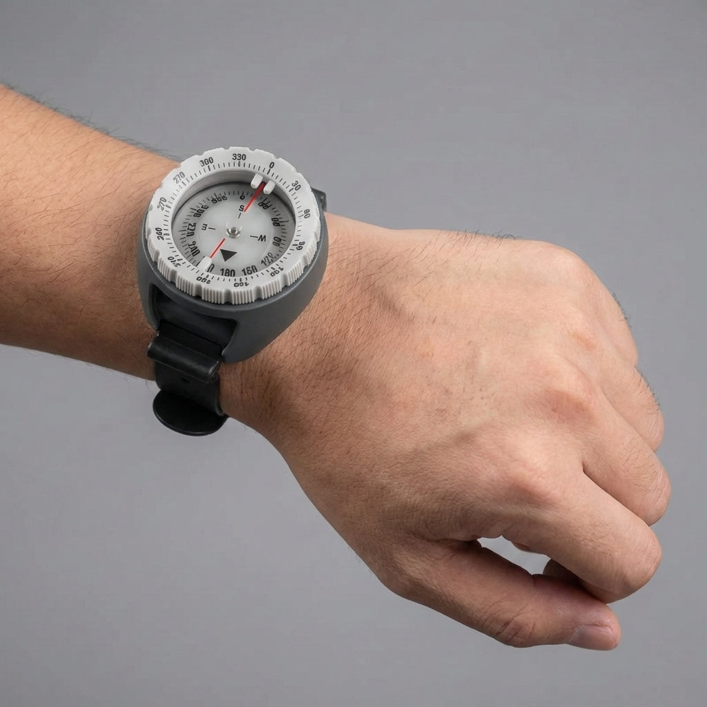 Armband-Tauchkompass mit leuchtender Skala und drehbarer Lünette