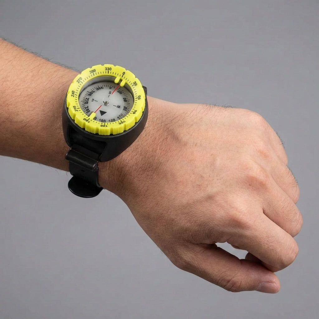 Armband-Tauchkompass mit leuchtender Skala und drehbarer Lünette