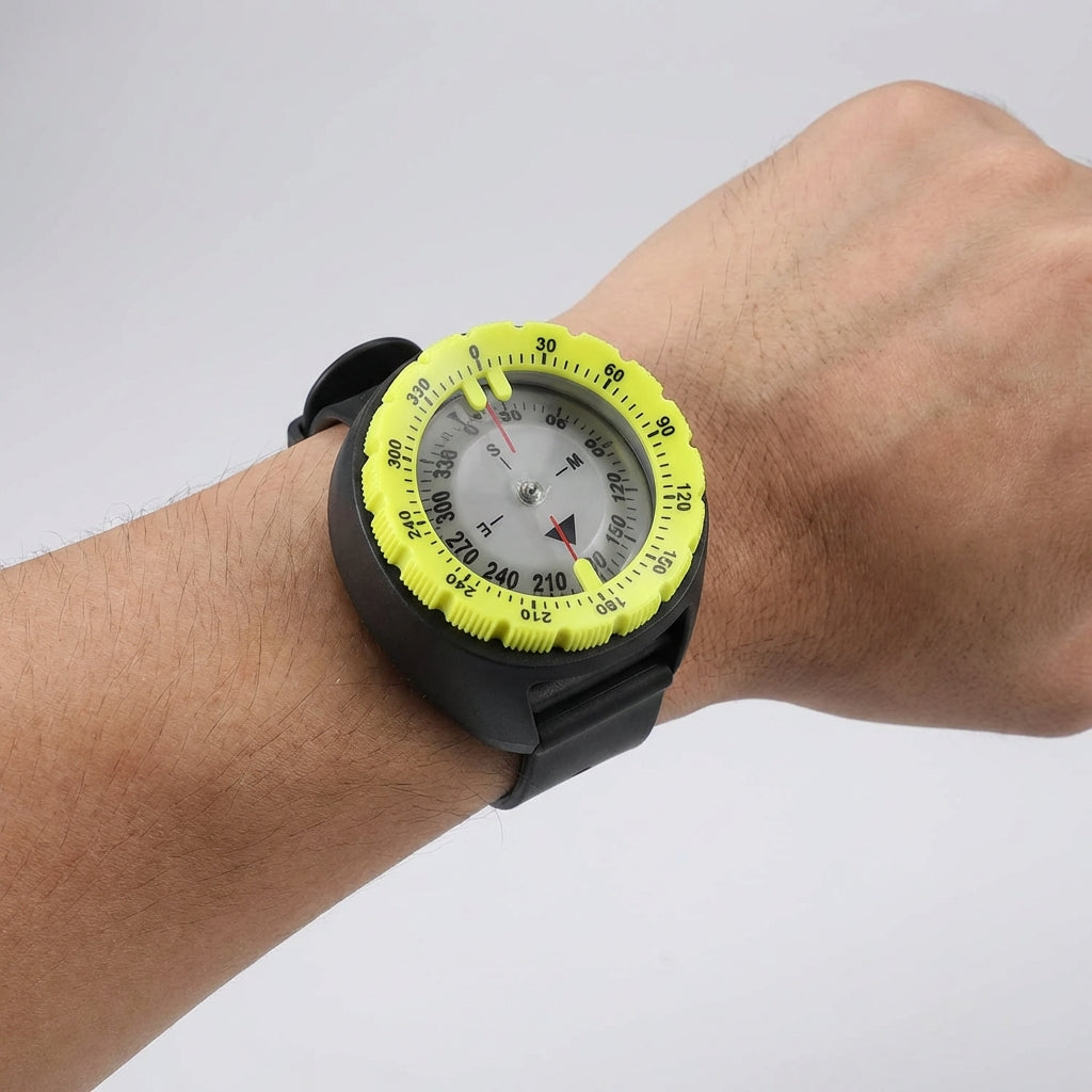 Armband-Tauchkompass mit leuchtender Skala und drehbarer Lünette