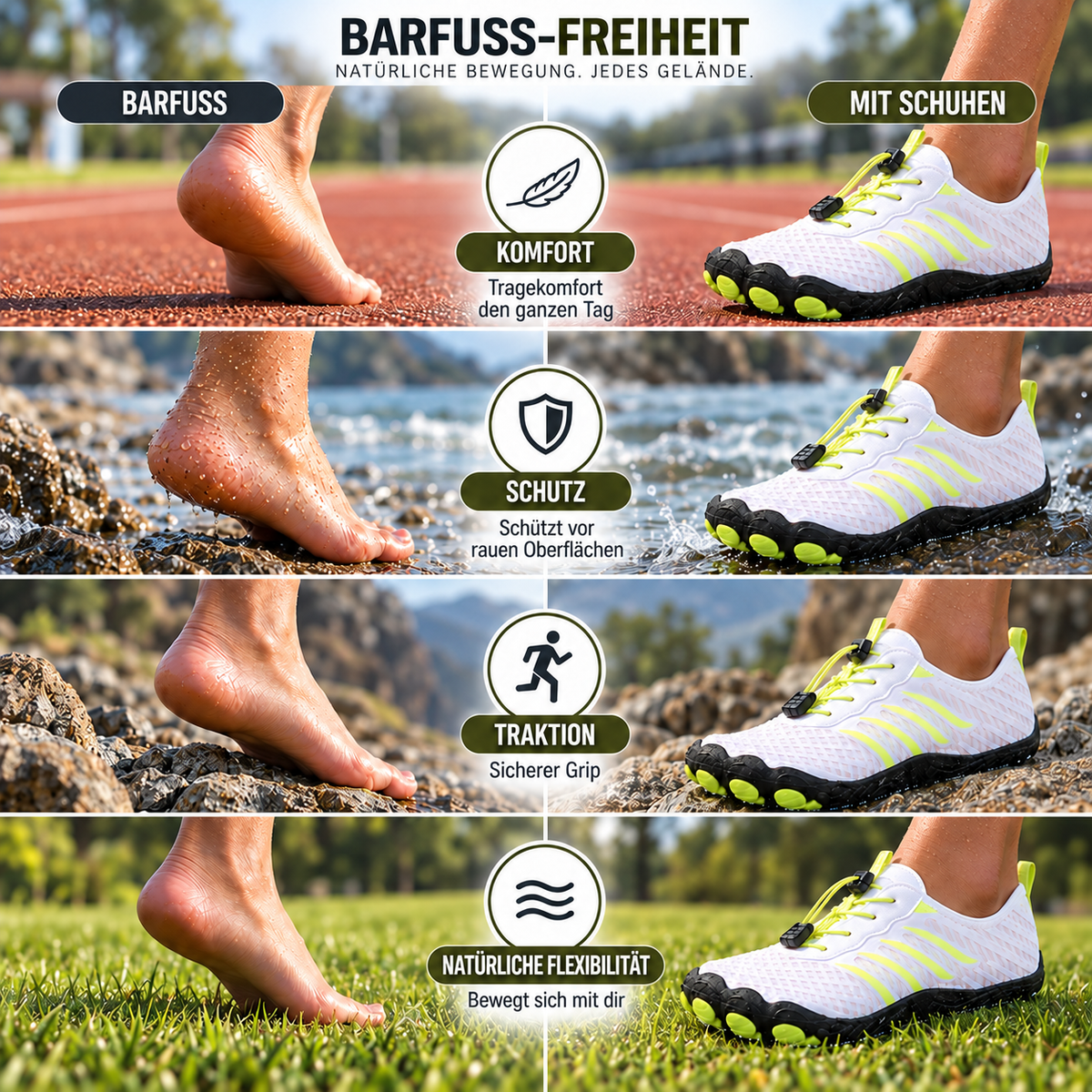 Nordspur | Aquavex Amphibische Schnelltrocknende Barfußsportschuhe