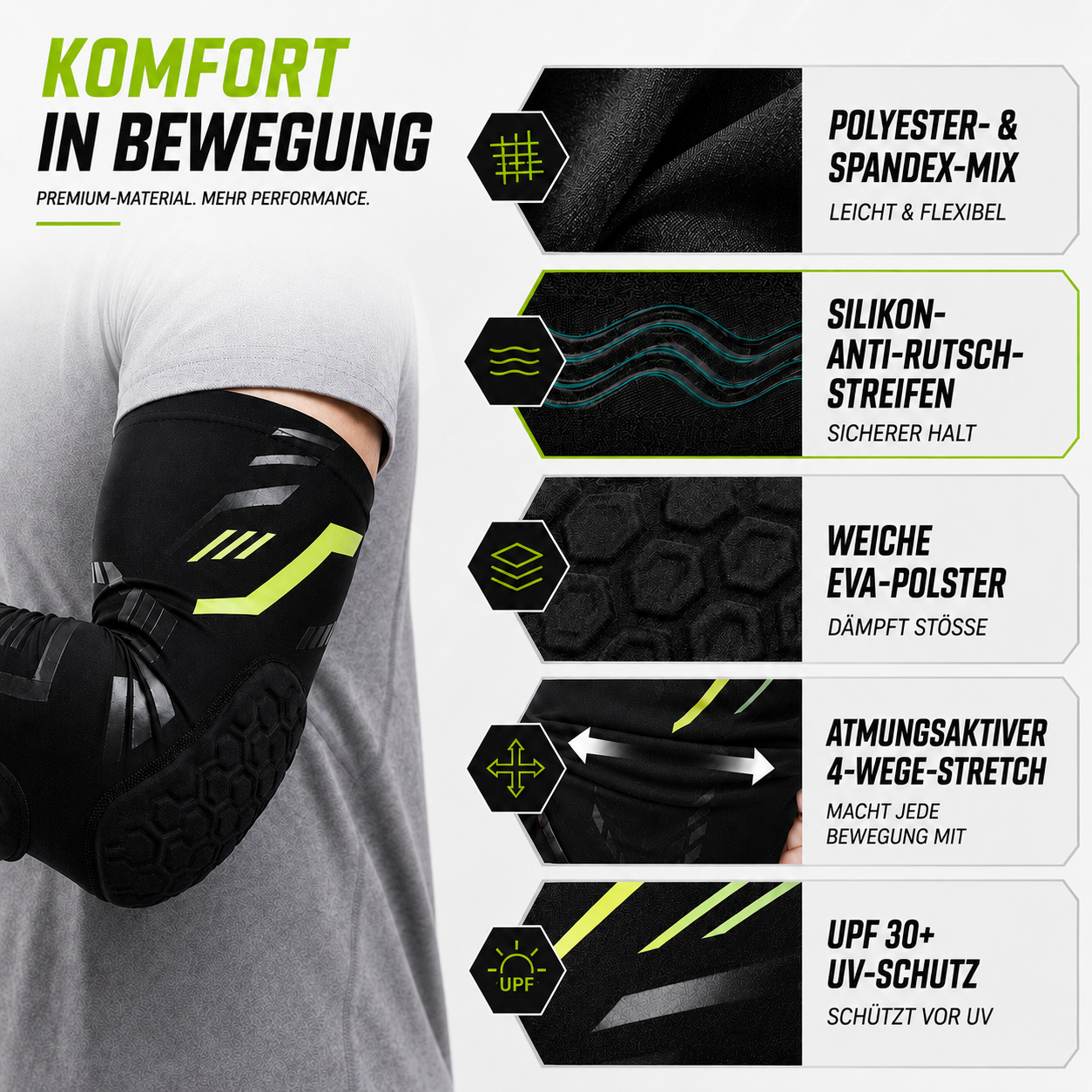 Nordspur | ArmoraGuard Gepolsterte Kompressions-Ellenbogenbandage