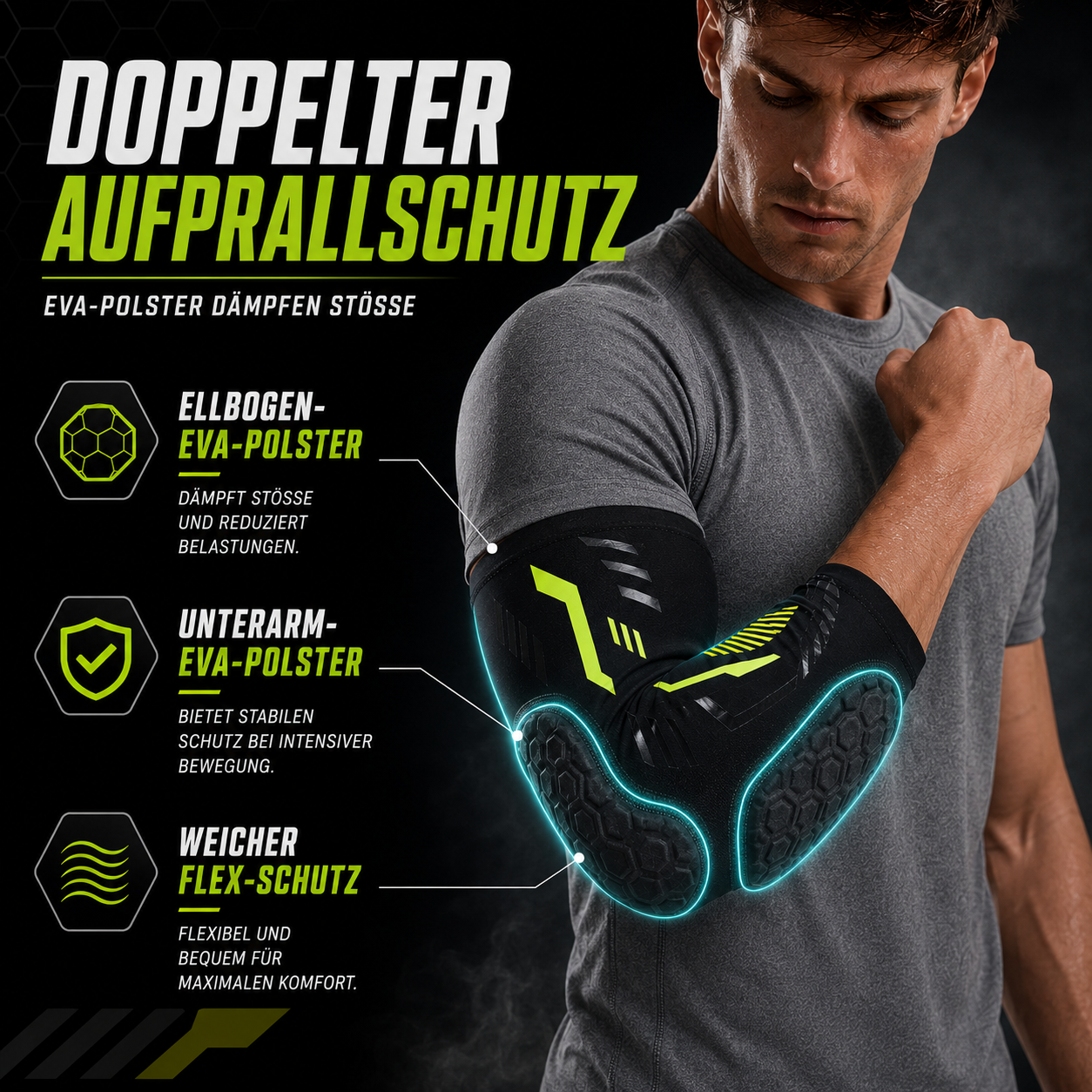 Nordspur | ArmoraGuard Gepolsterte Kompressions-Ellenbogenbandage