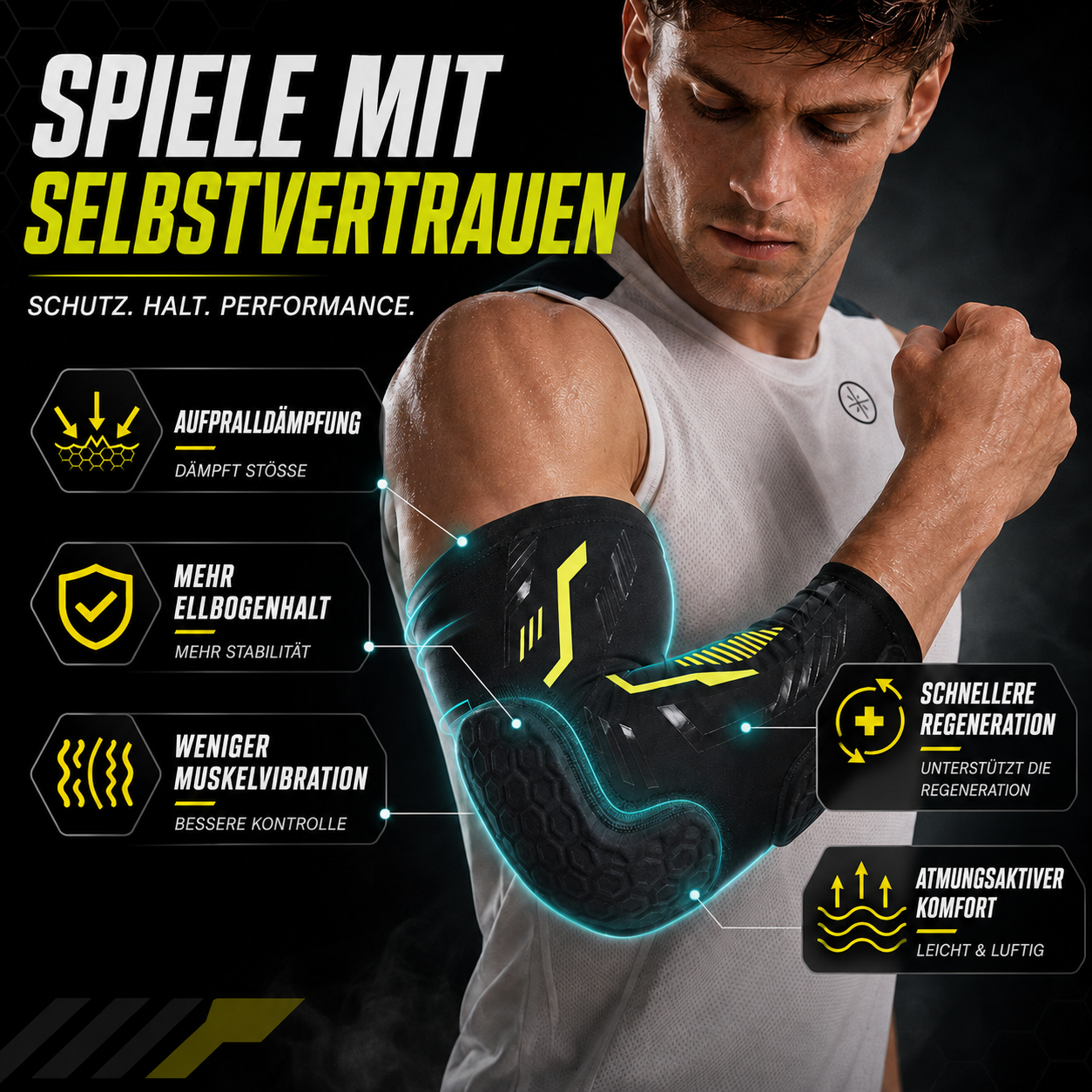 Nordspur | ArmoraGuard Gepolsterte Kompressions-Ellenbogenbandage