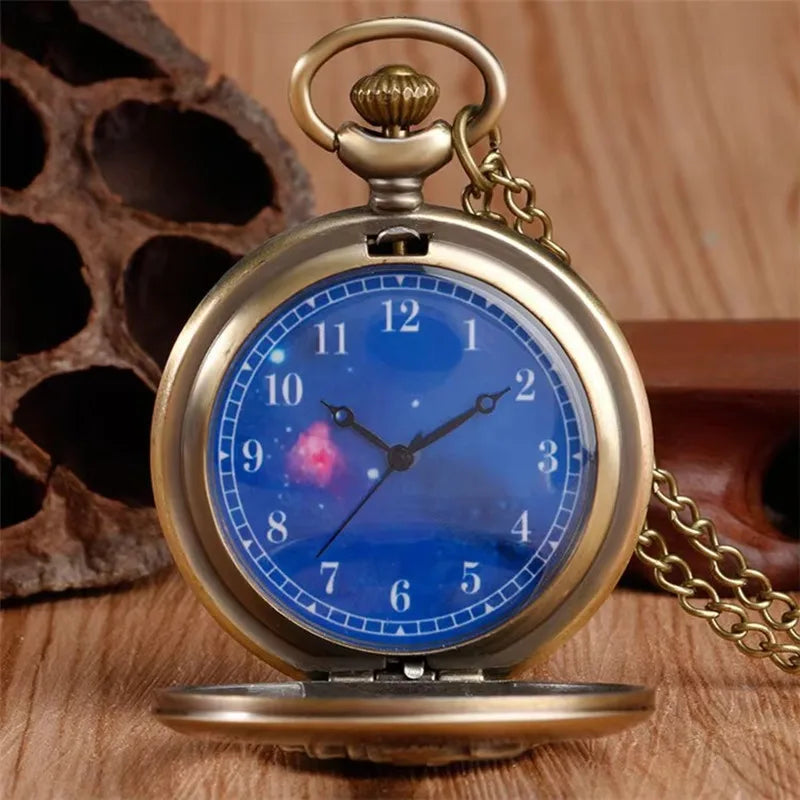Vintage Taschenuhr-Anhänger mit Durchbruch-Silhouette und Quarz-Uhrwerk