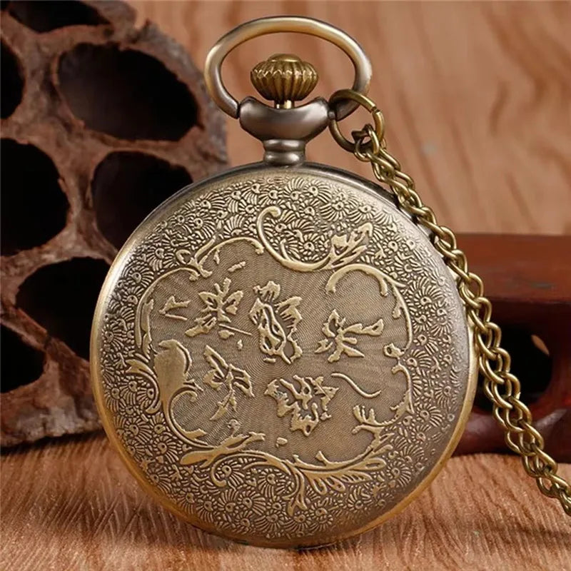 Vintage Taschenuhr-Anhänger mit Durchbruch-Silhouette und Quarz-Uhrwerk