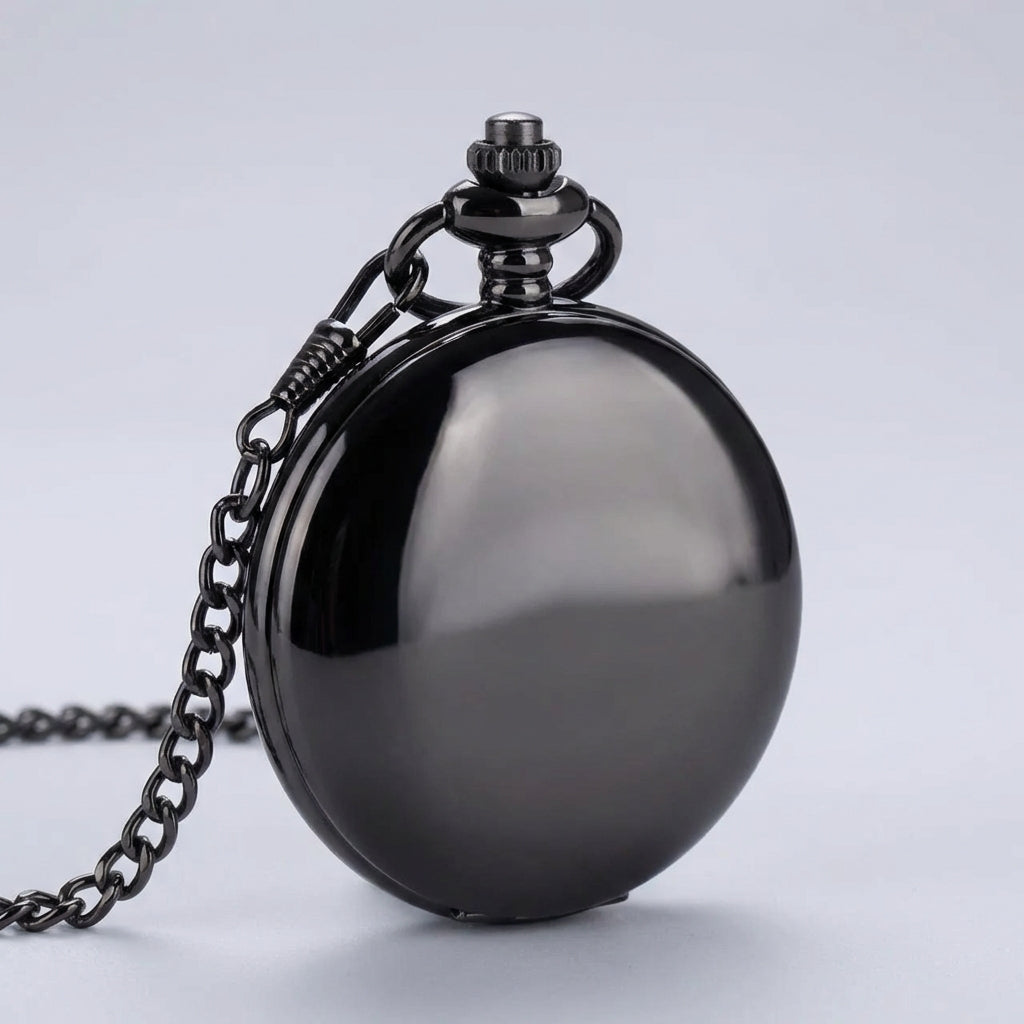 Klassische Taschenuhr mit Kette und Geschenkbox elegantes Quarzwerk