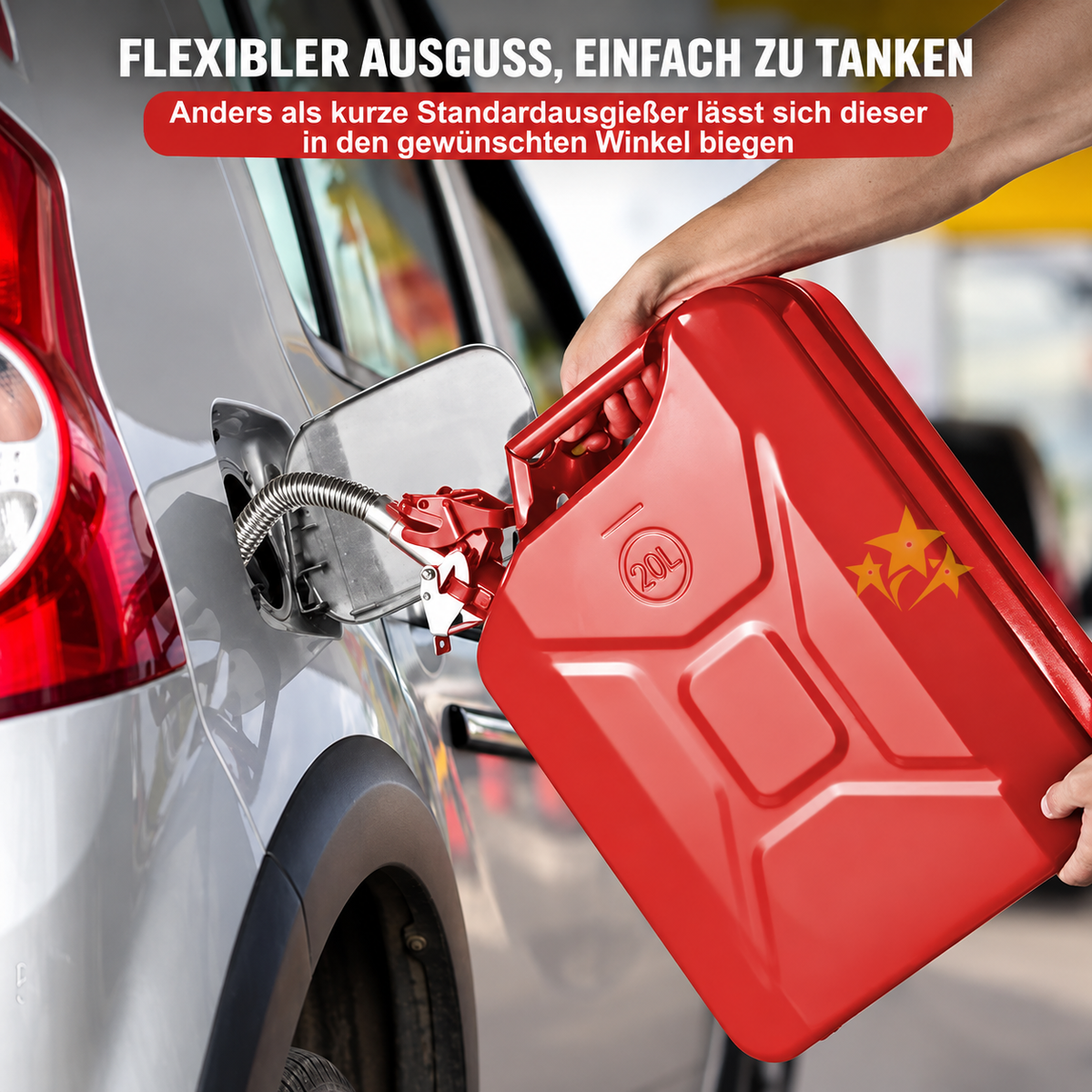 Nordspur | Auslaufsicherer Edelstahl-Benzinkanister-Ausgießer – Rostfrei