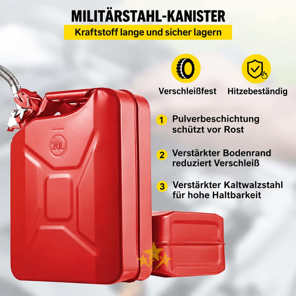 Nordspur | Auslaufsicherer Edelstahl-Benzinkanister-Ausgießer – Rostfrei
