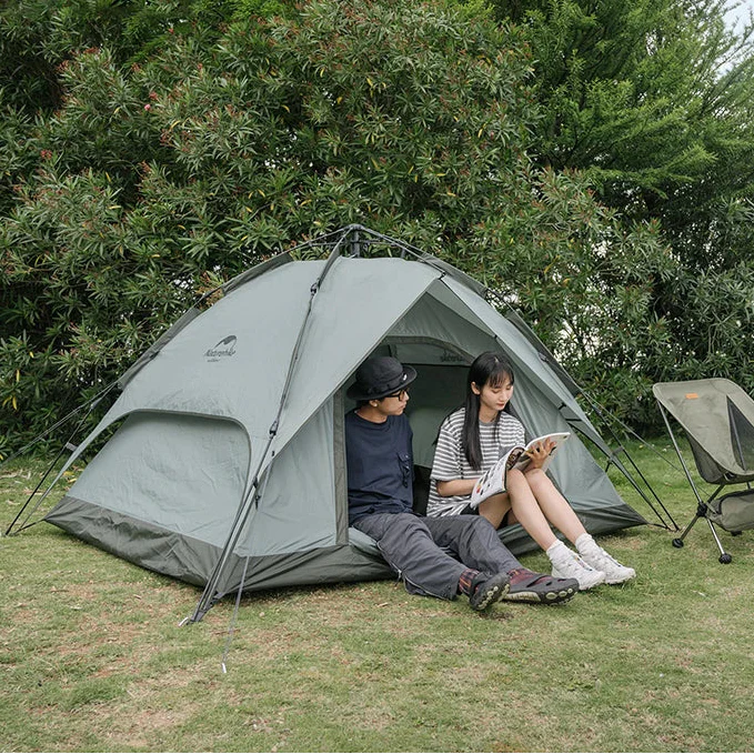 Automatisches Pop-Up Campingzelt für 3 Personen mit Doppeltür und Belüftung