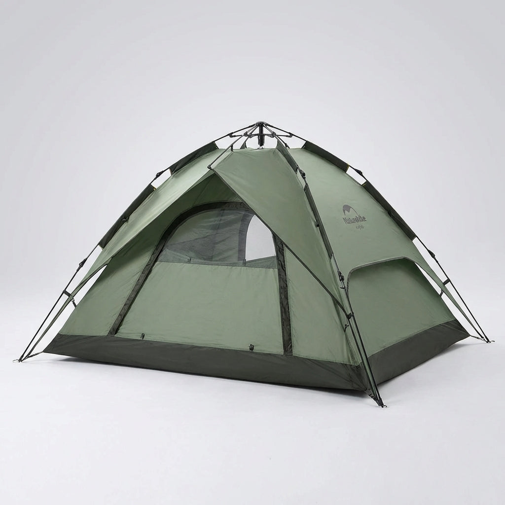 Automatisches Pop-Up Campingzelt für 3 Personen mit Doppeltür und Belüftung