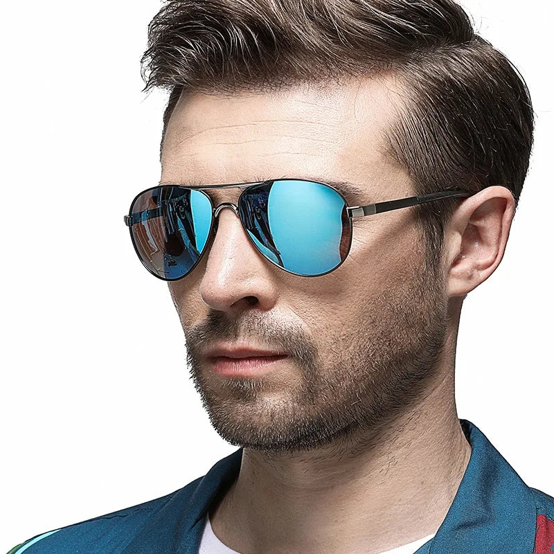 Pilotensonnenbrille polarisiert HD-Gläser Aviator-Stil Herren