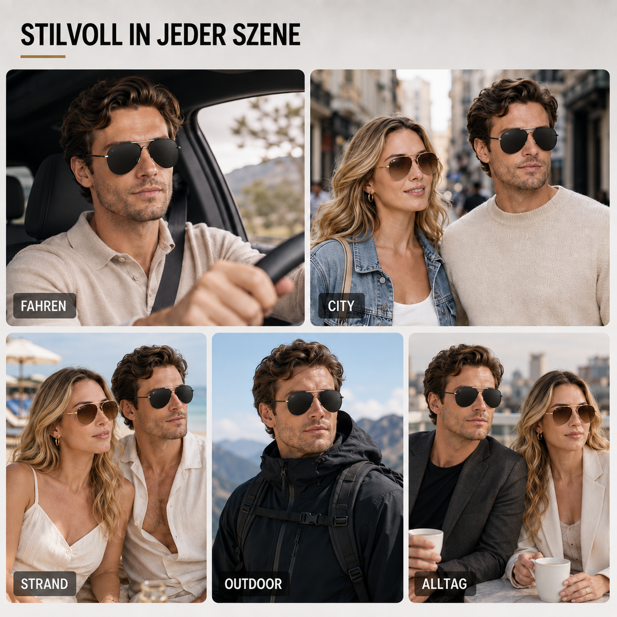 Nordspur | Avirex Polarisierte Pilotenbrille Aviator-Stil