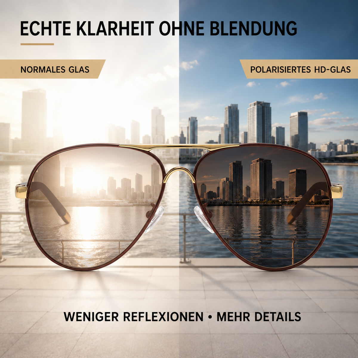 Nordspur | Avirex Polarisierte Pilotenbrille Aviator-Stil