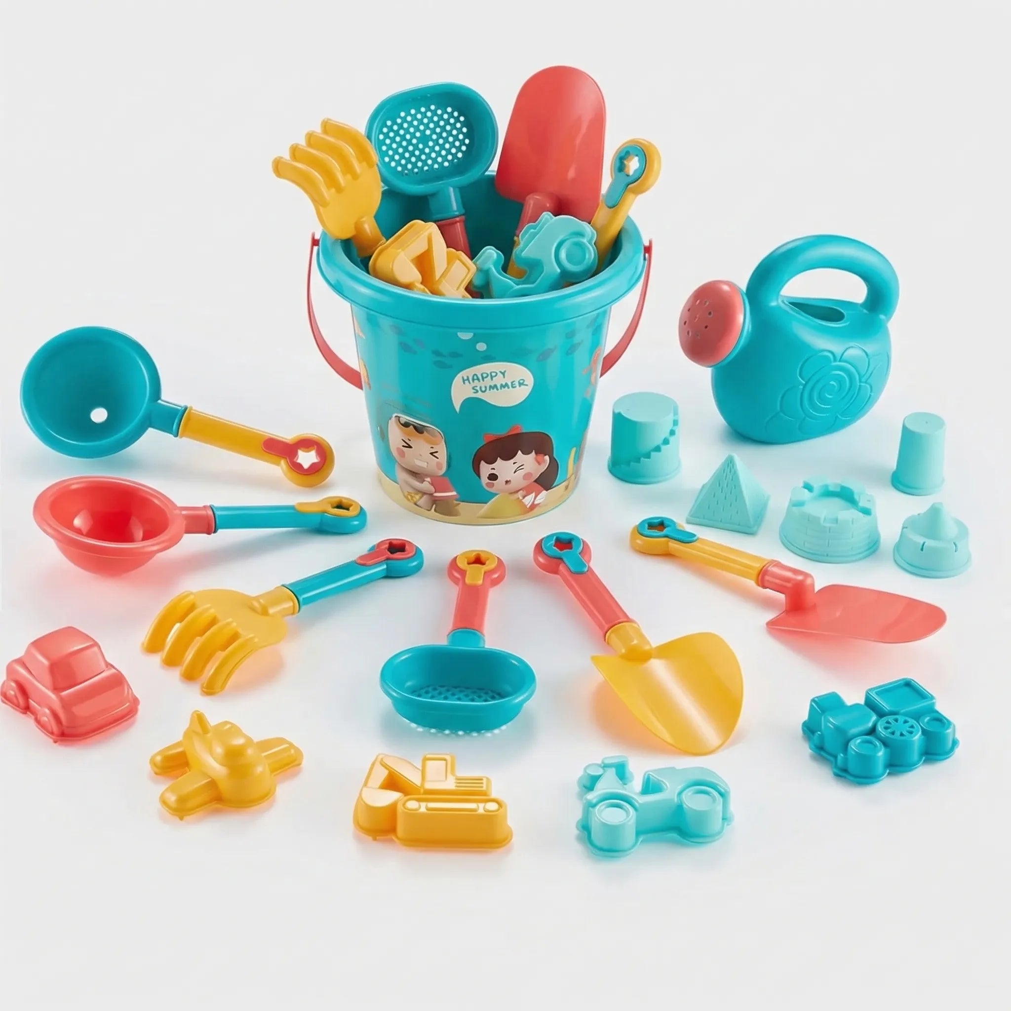 Strandspielzeug Sandspielset für Kinder mit Eimer und Formen