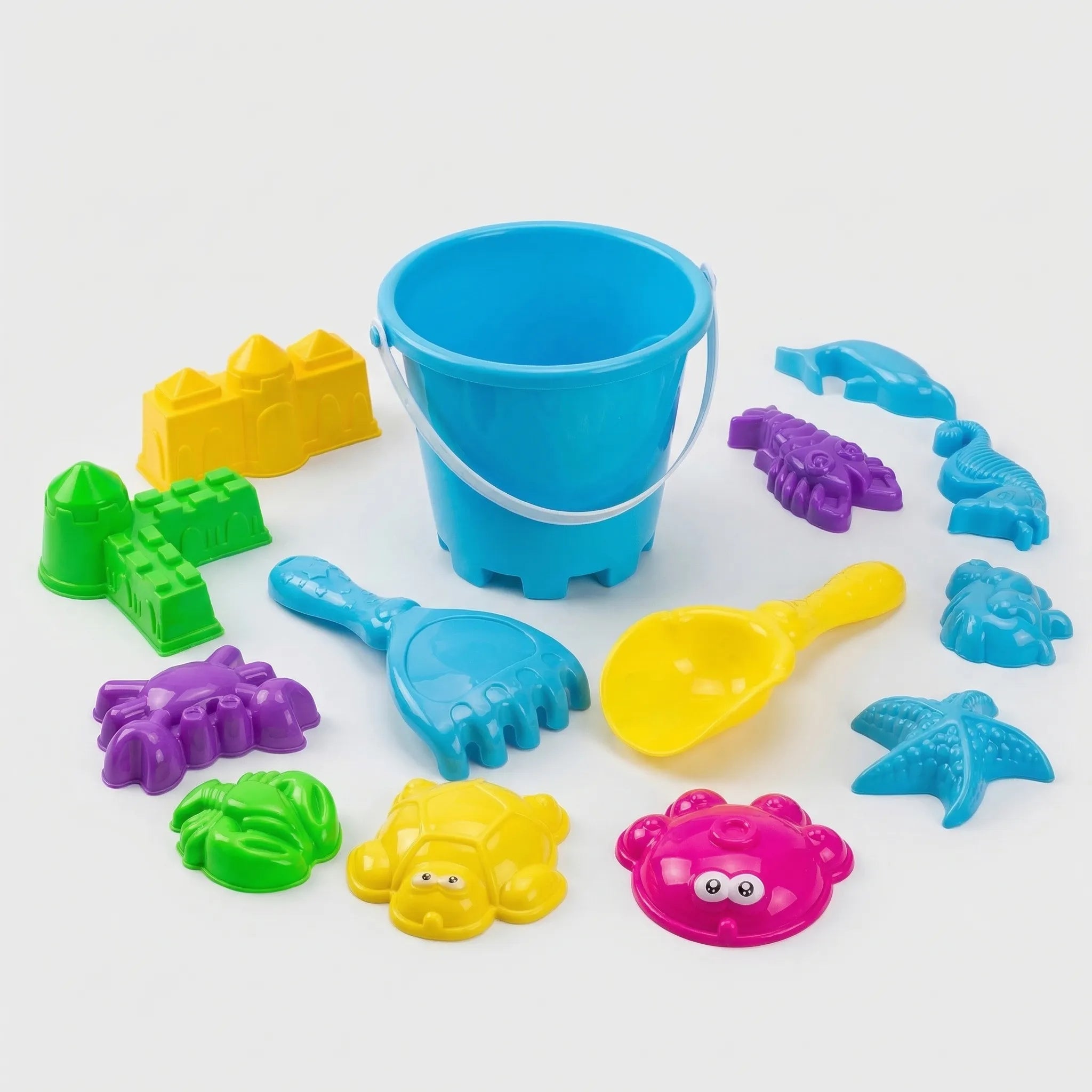 Kinder Strandspielzeug Set mit Eimer, Schaufel, Sanduhr und ATV