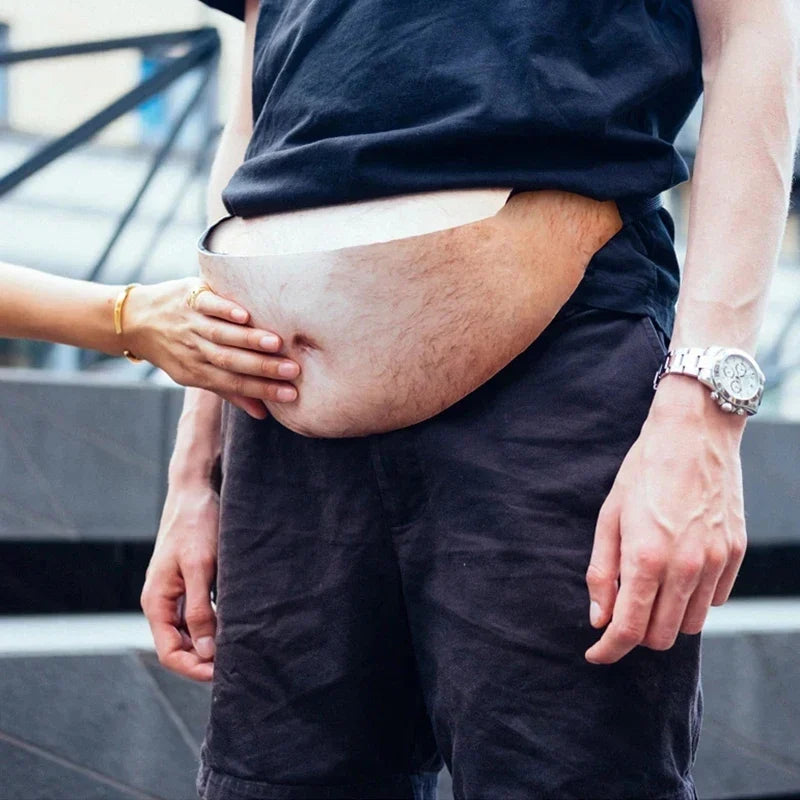 Novelty-Bauchtasche realistischer Bauch 3D-Design mit Reißverschlussfach