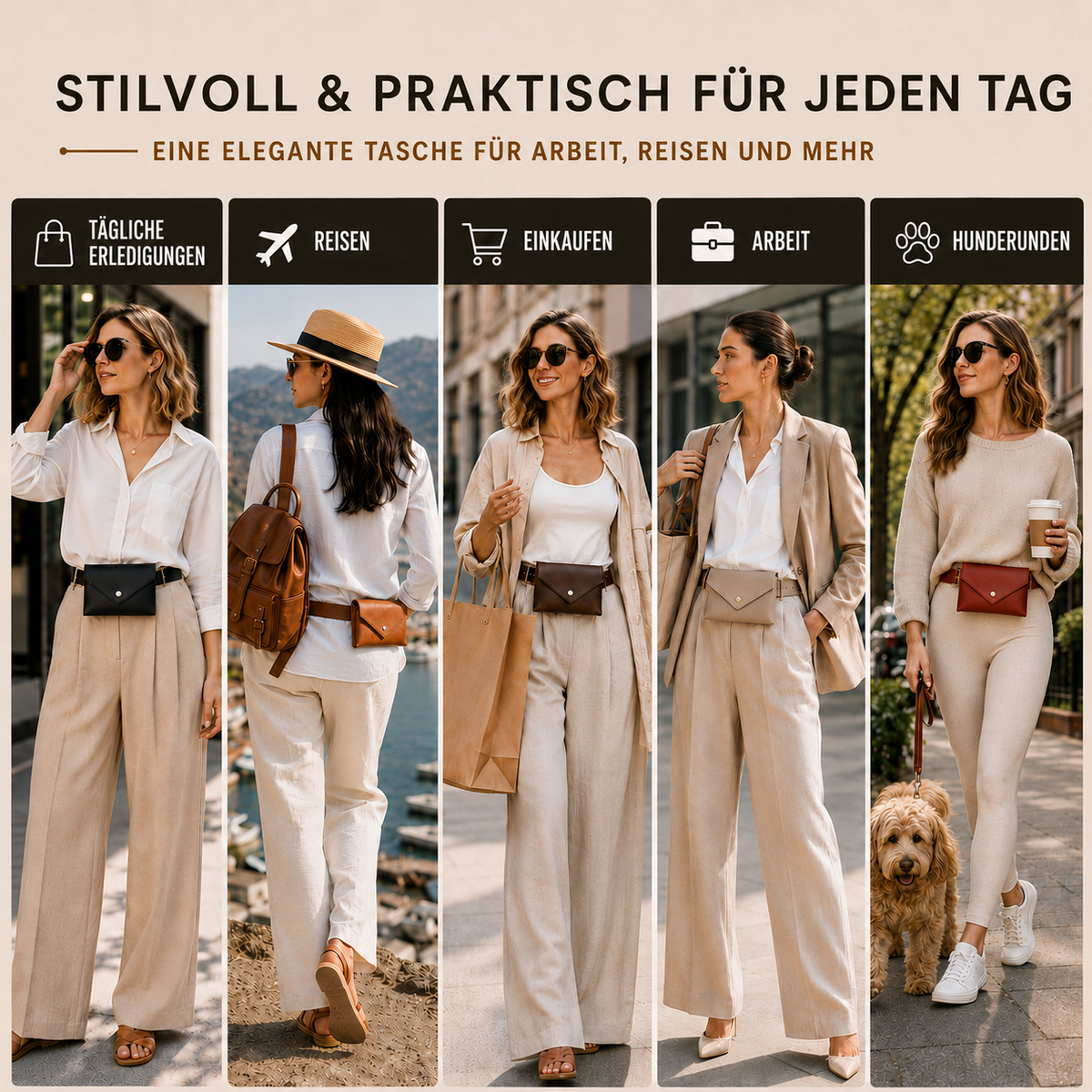 Nordspur | Beltina Kompakte Umschlag-Gürteltasche