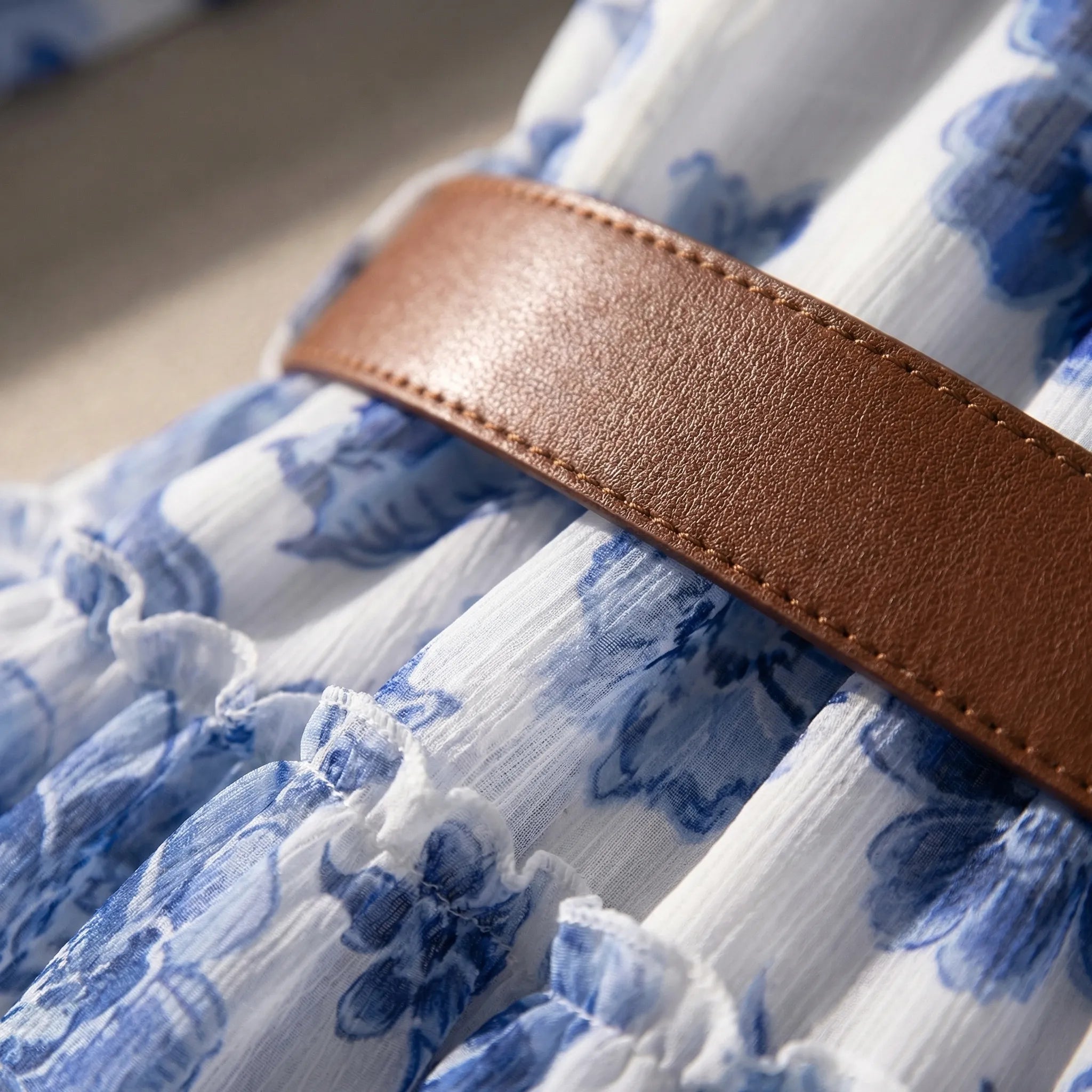 Nordspur | Bleuriva Bohemian Floral Midi Dress With Ruffles