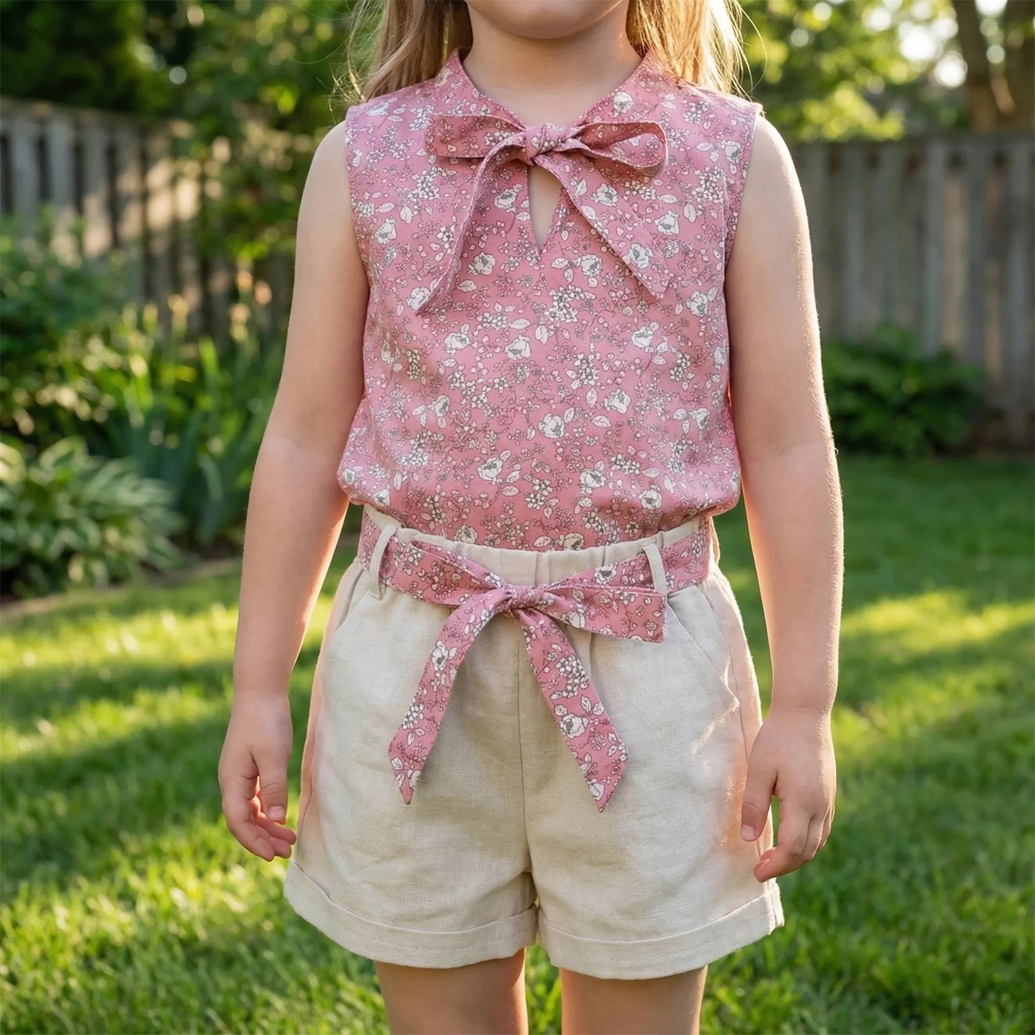 Baby Kleinkind Sommer Set Weste Shorts Mädchen 2-teilig