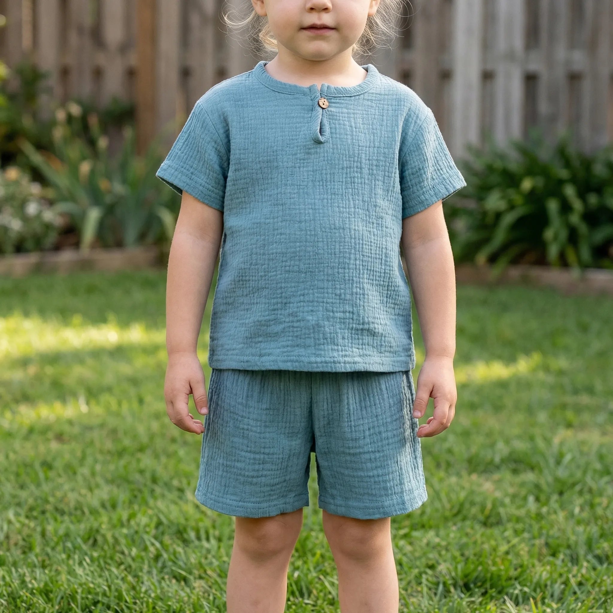 Kinder Sommer Set Kurzarm Oberteil Shorts atmungsaktiv