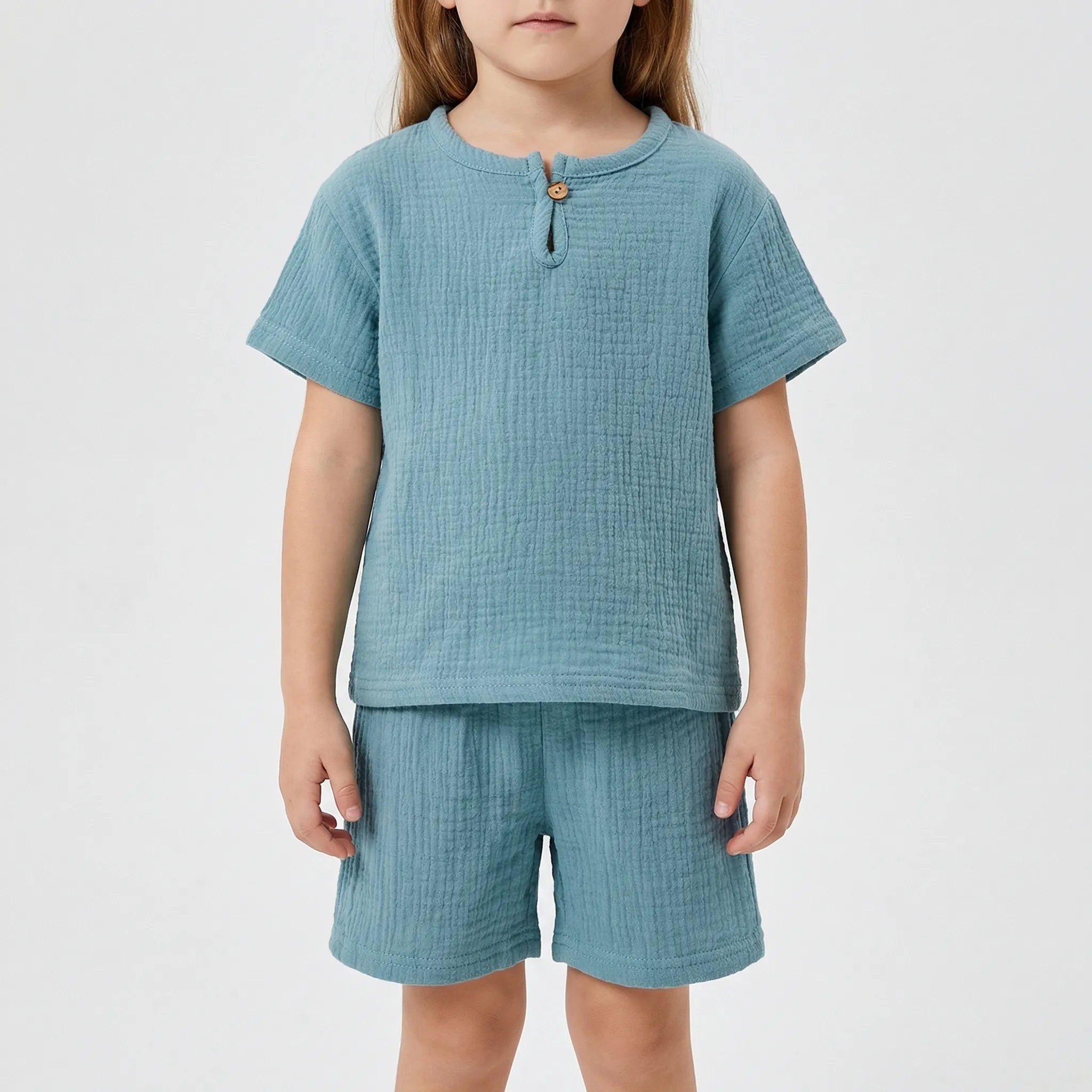 Kinder Sommer Set Kurzarm Oberteil Shorts atmungsaktiv